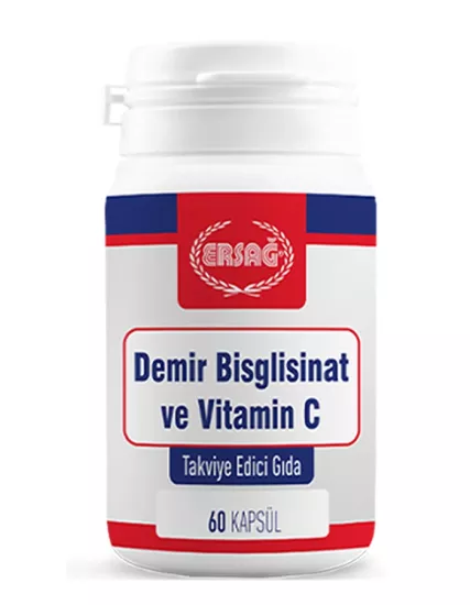 Ersağ Demir Bisglisinat ve Vitamin C - 60 Kapsül