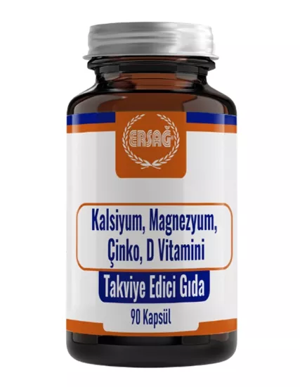 Ersağ Kalsiyum, Magnezyum, Çinko, D Vitamini - 90 Kapsül